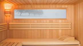 Sauna Baleo mit Innenverkleidung Hemlock und Fenster